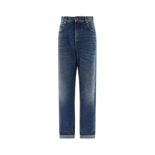 High-Waisted Straight-Leg Jeans