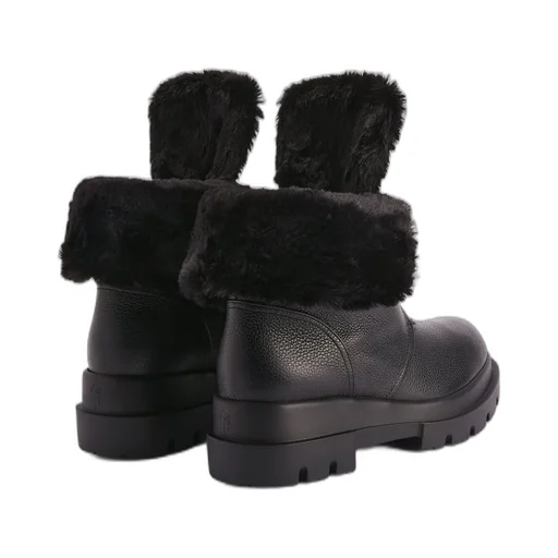 Lace-Up Boots With Fur Trim