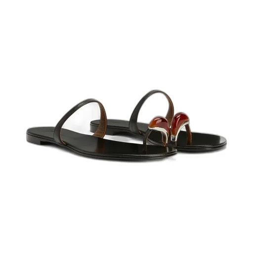 Flat Sandals With Jewel Embellishment