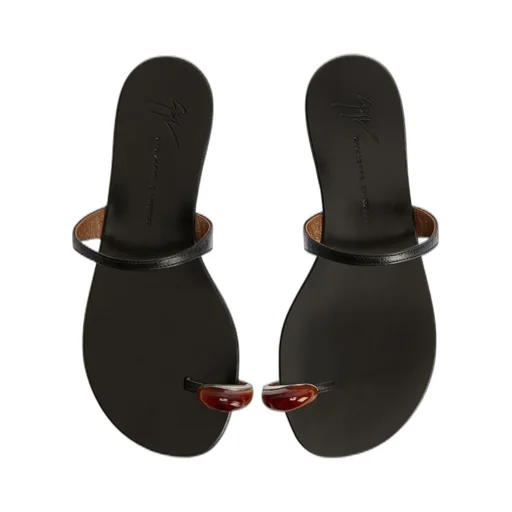 Flat Sandals With Jewel Embellishment