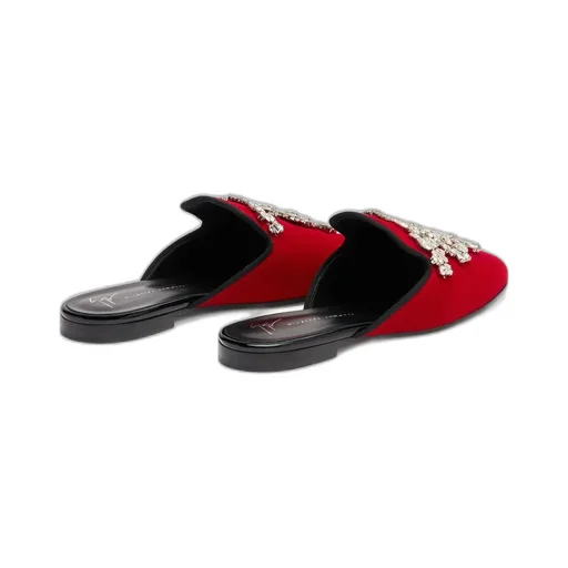Embellished Velvet Mules