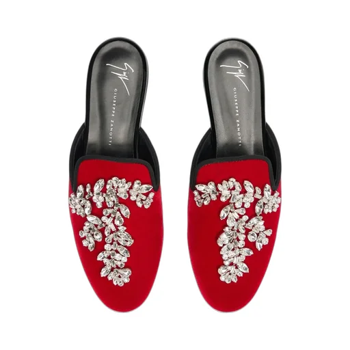 Embellished Velvet Mules