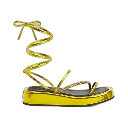 Platform Wedge Sandals With Rhinestone Straps