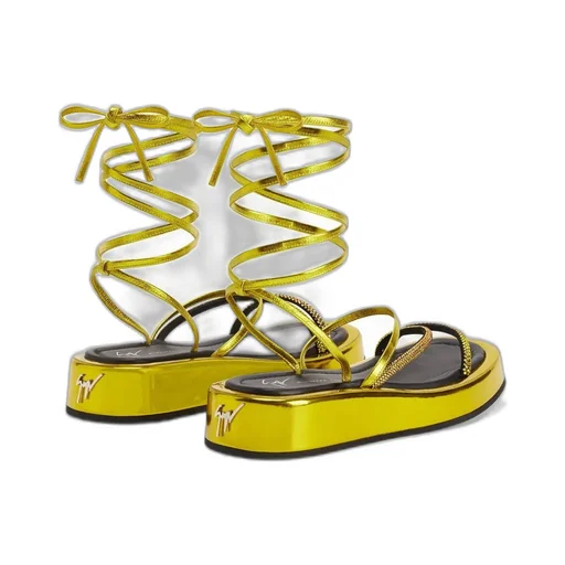 Platform Wedge Sandals With Rhinestone Straps