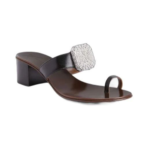 Mules With Crystal Buckle