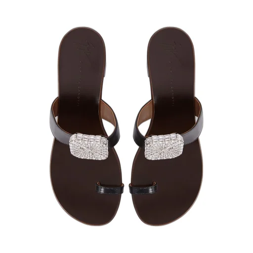 Mules With Crystal Buckle