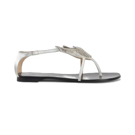 Flat Sandals With Crystal Embellishment