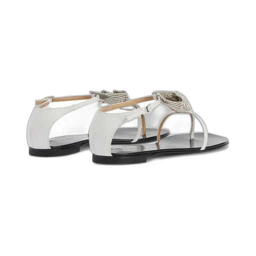 Flat Sandals With Crystal Embellishment