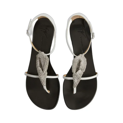 Flat Sandals With Crystal Embellishment