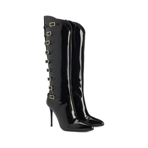 Knee-High Boots With Buckle Straps