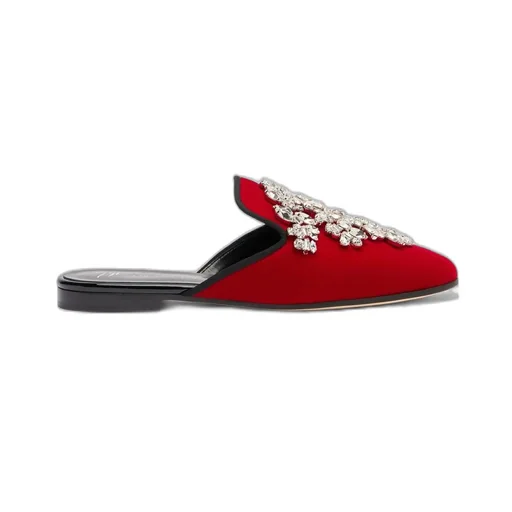 Embellished Velvet Mules