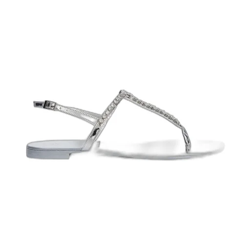 Thong Sandals With Crystal Embellishment