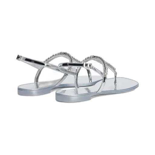 Thong Sandals With Crystal Embellishment