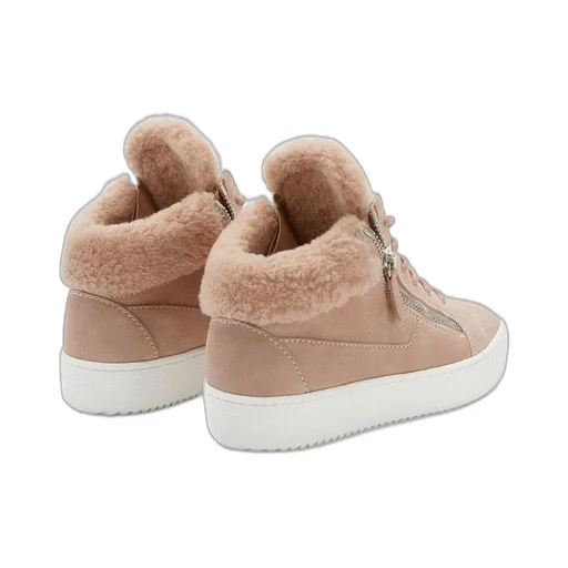 High-Top Sneakers With Shearling Trim