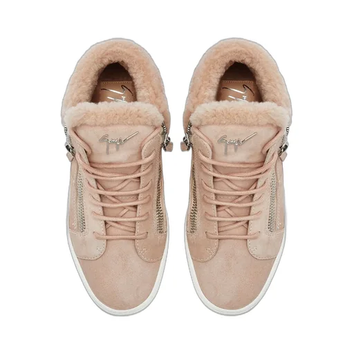 High-Top Sneakers With Shearling Trim