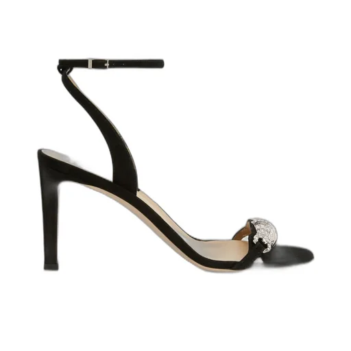 Ankle Strap Sandals With Crystal Embellishment