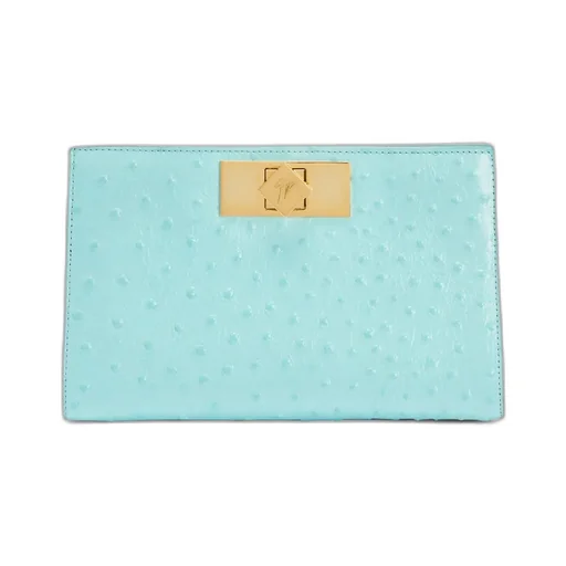 Ostrich Embossed Clutch
