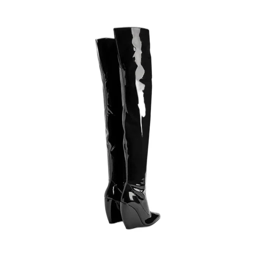 Thigh-High Wedge Boots