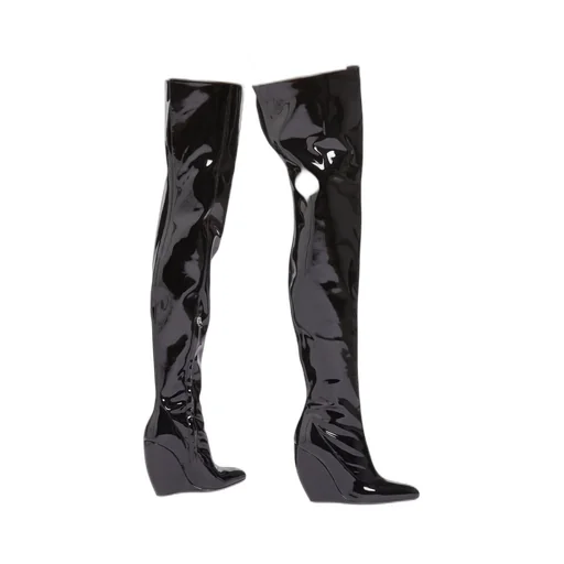 Thigh-High Wedge Boots