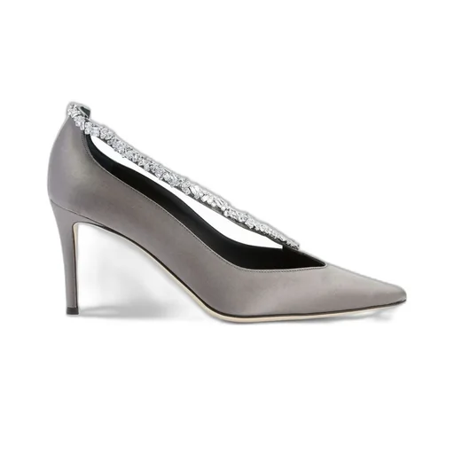 Pointed-Toe Pumps With Crystal-Embellished Strap