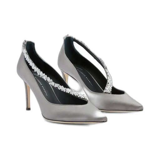 Pointed-Toe Pumps With Crystal-Embellished Strap