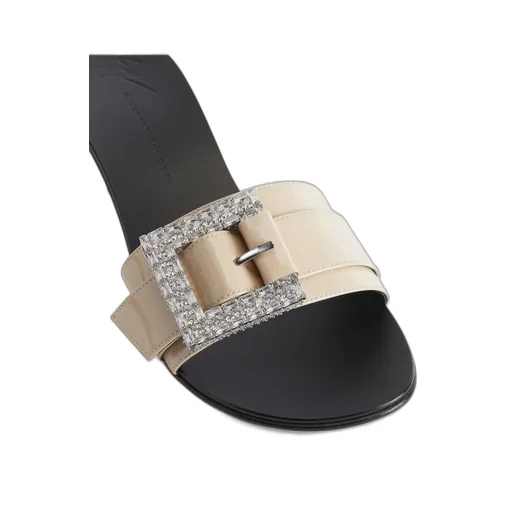 Mules With Crystal Buckle