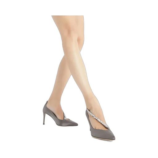 Pointed-Toe Pumps With Crystal-Embellished Strap