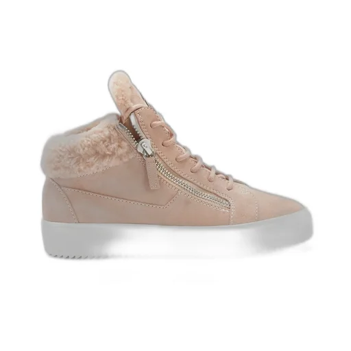 High-Top Sneakers With Shearling Trim