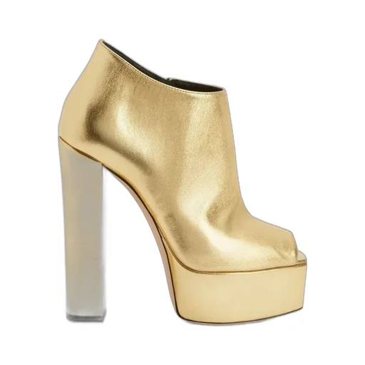 Platform Peep-Toe Ankle Boots