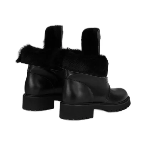 Lace-Up Boots With Fur Trim