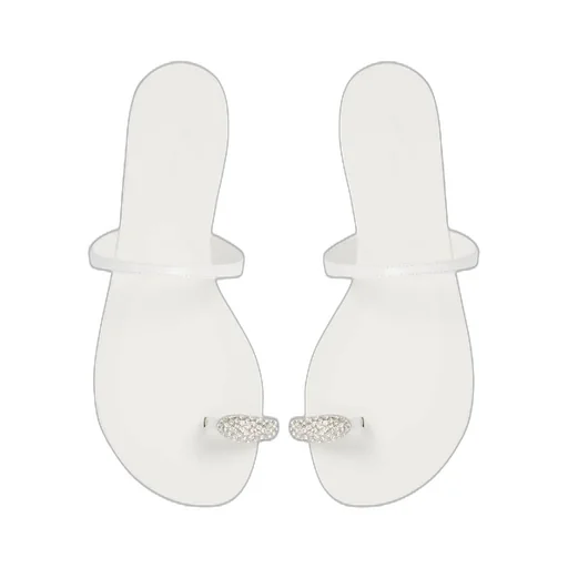 Flat Sandals With Crystal Embellishment