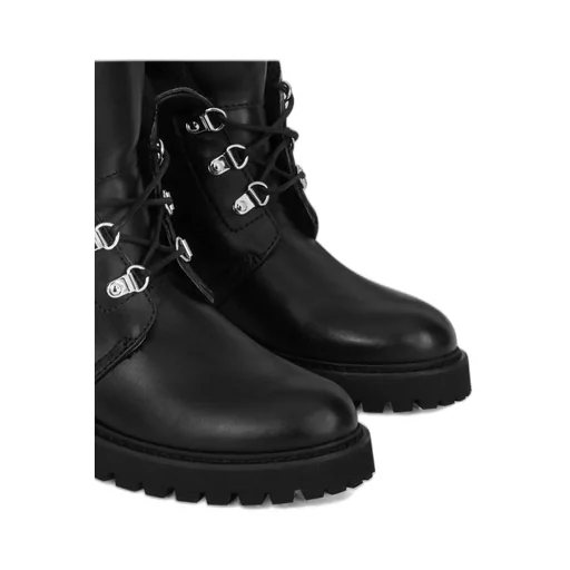 Lace-Up Boots With Fur Trim