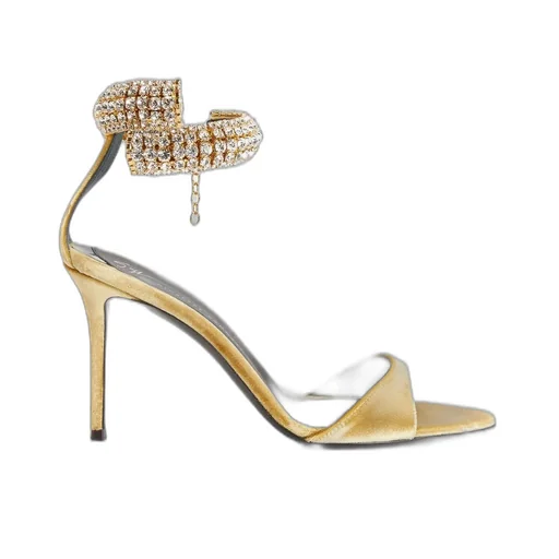 Crystal-Embellished Velvet Sandals
