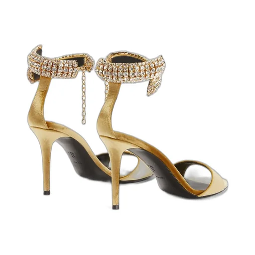 Crystal-Embellished Velvet Sandals