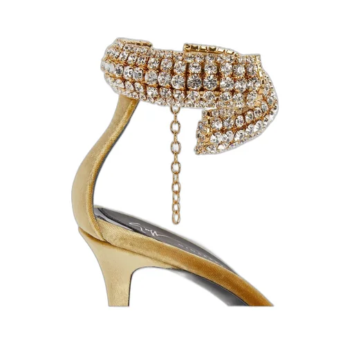 Crystal-Embellished Velvet Sandals