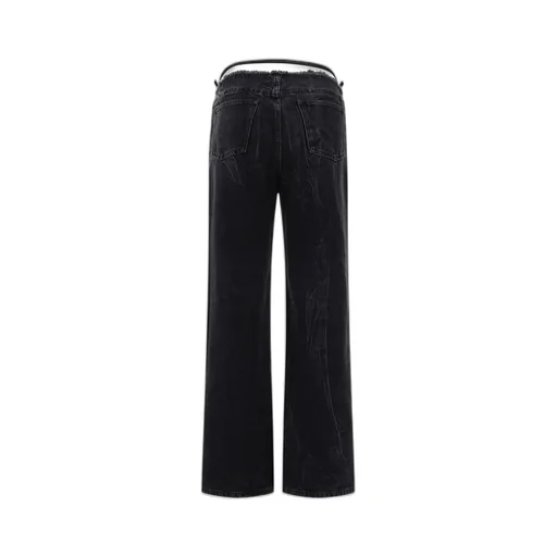 Wide-Leg Jeans With Cut-Out Detail