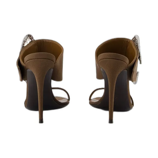 Mules With Crystal Buckle