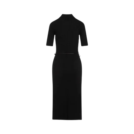 Ribbed Knit Polo Dress