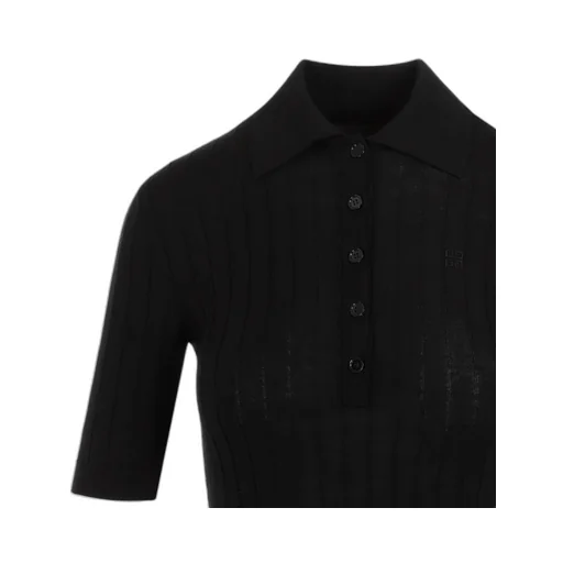 Ribbed Knit Polo Dress