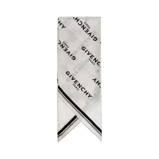 Logo Print Silk Scarf