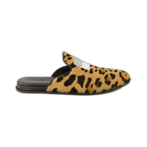 Leopard Print Calf Hair Mules