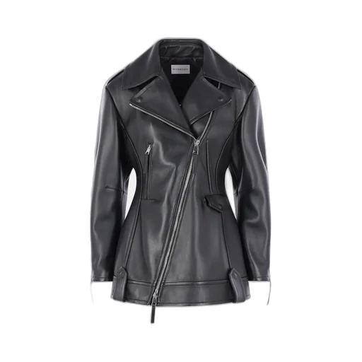 Asymmetric Leather Biker Jacket
