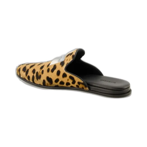 Leopard Print Calf Hair Mules
