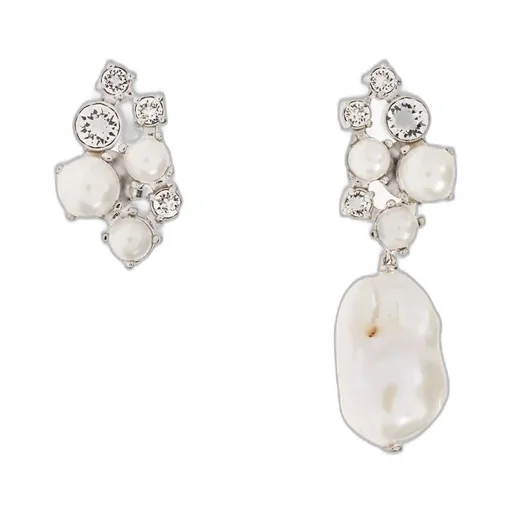 Asymmetric Earrings With Pearl