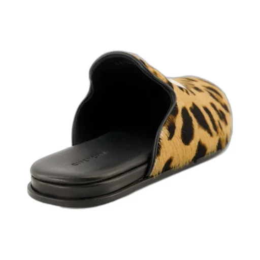 Leopard Print Calf Hair Mules