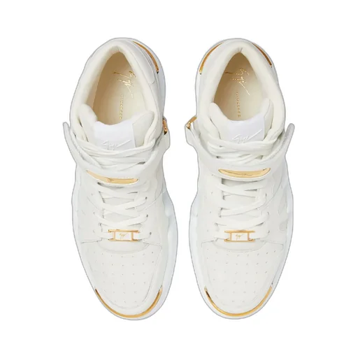 High-Top Sneakers With Gold Details