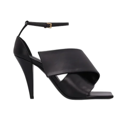 Asymmetric Strap Heeled Sandals