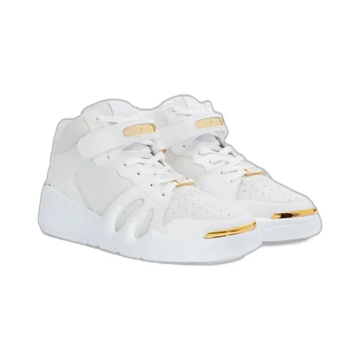 High-Top Sneakers With Gold Details