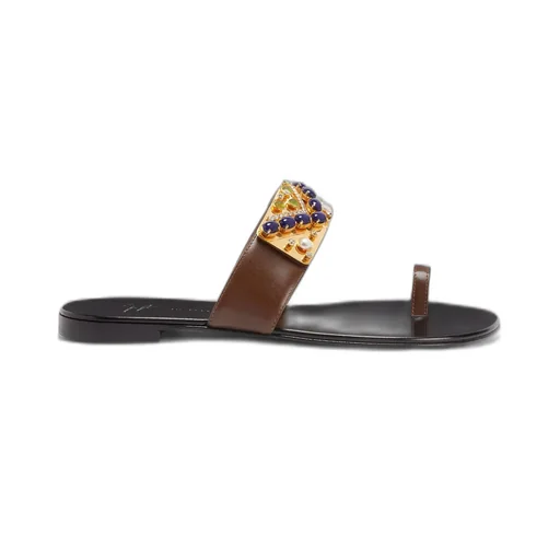 Flat Sandals With Embellished Strap