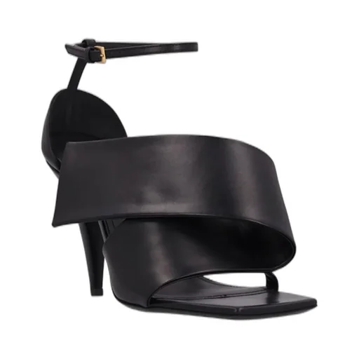 Asymmetric Strap Heeled Sandals